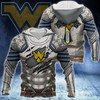West Virginia Mountaineers Knights Templar Armor 3D Hoodie - All Over Print Zip Up Hoodie