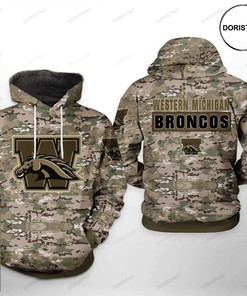 Western Michigan Broncos Camo Veteran All Over Print Awesome 3D Hoodie, Perfect For Fans Of Sports