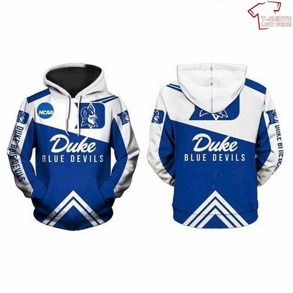 White 3D Hoodie: Duke Blue Devils Edition