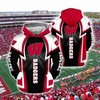 Wisconsin Badgers Ncaa All Over Print Zip Hoodie - Gifts For Men And Women