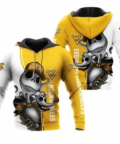 Wv Mountaineers Jack Skellington And Zero 3D Hoodie For Men Gifts For Fans