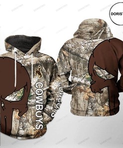 Wyoming Cowboys Camo Veteran Hunting All Over Print 3D Hoodie, Great For Ncaa Fans
