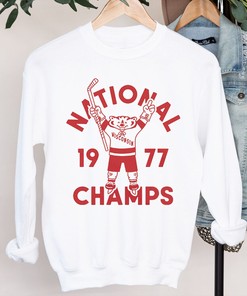1977 Wisconsin Hockey National Champs T-Shirt, Wisconsin Badgers Sweatshirt