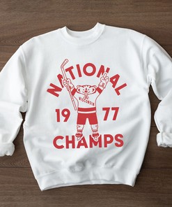 1977 Wisconsin Hockey National Champs T-Shirt, Wisconsin Badgers Sweatshirt