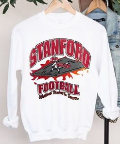 1990s Stanford Football Graphic Tee Shirt - NCAA California Collegiate Design