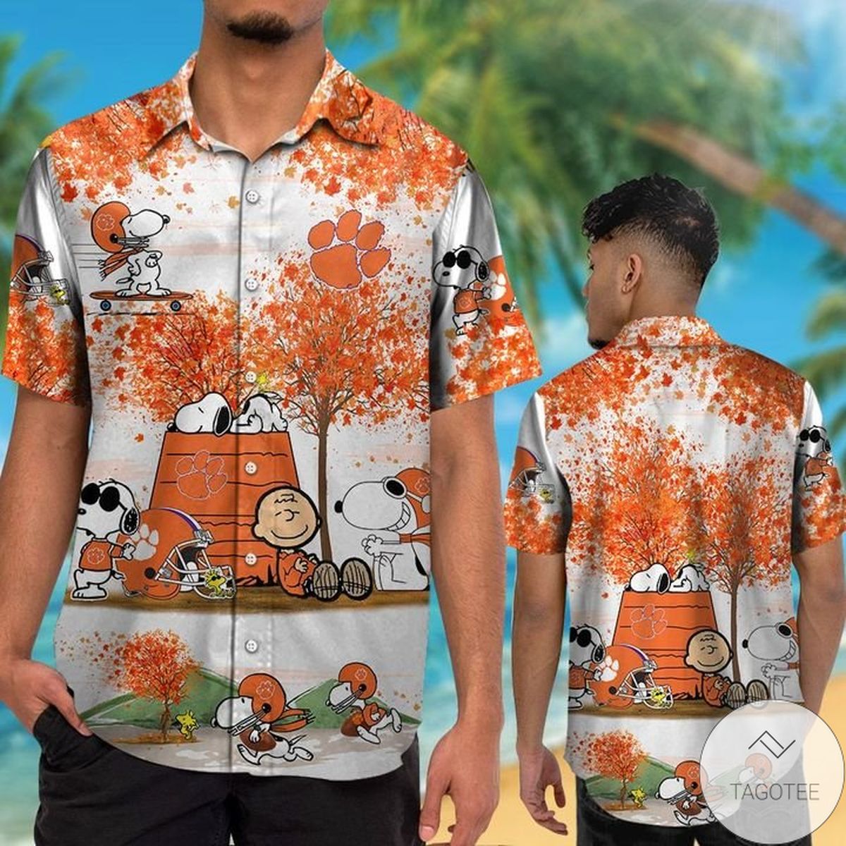 Adorable Snoopy Clemson Tigers Autumn Hawaiian Shirt for Kids
