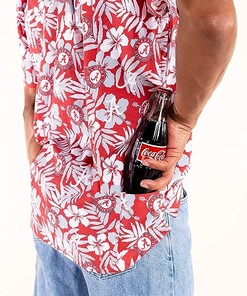 Alabama Crimson Tide Floral Hawaiian Button Down for Men