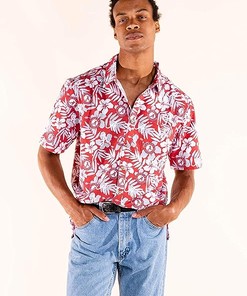Alabama Crimson Tide Floral Hawaiian Button Down for Men