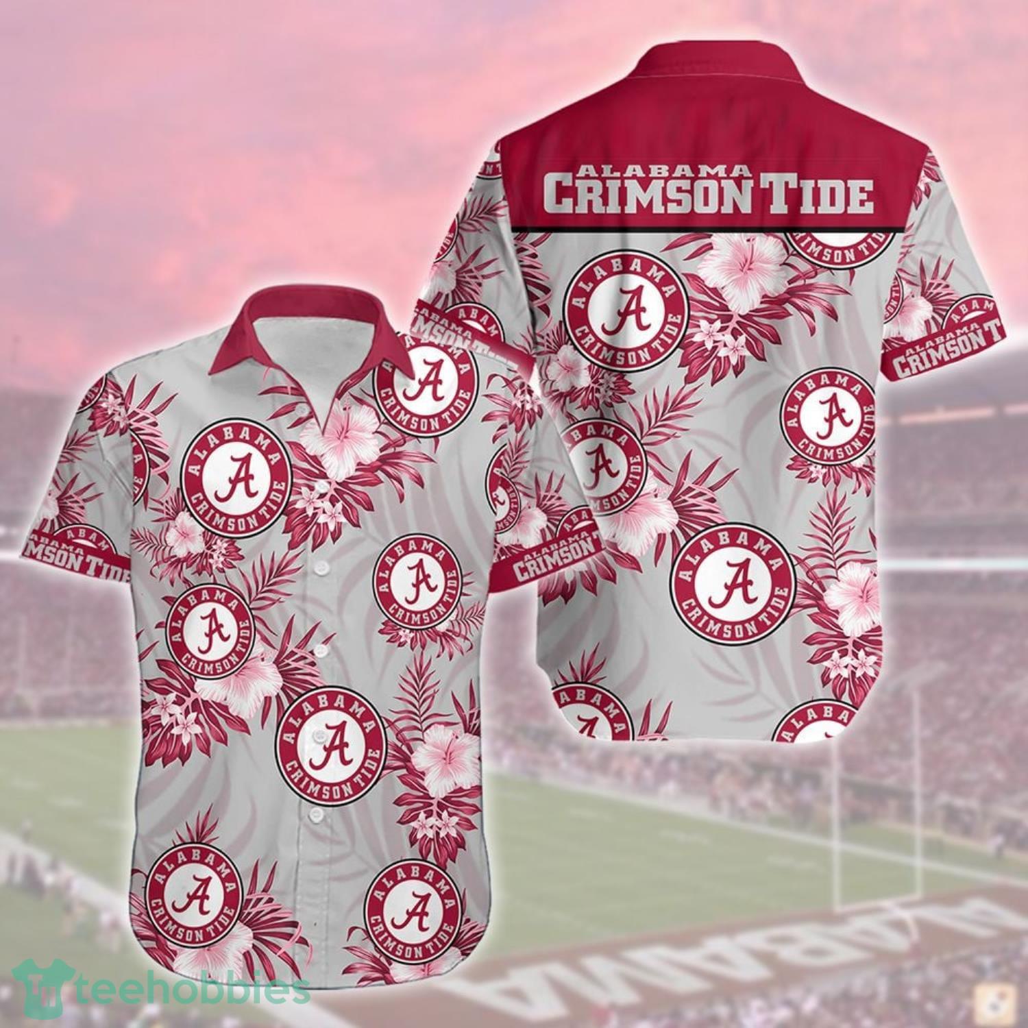 Alabama Crimson Tide Floral Hawaiian Shirt and Shorts for Fans