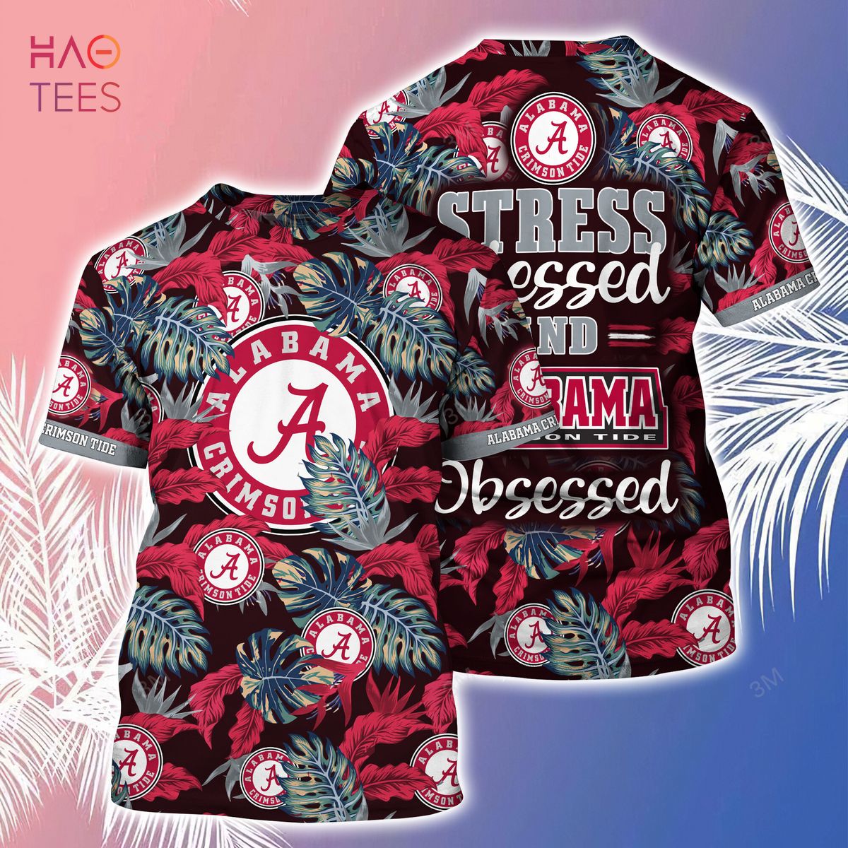 Alabama Crimson Tide Hawaiian Shirt & Shorts - Stress Blessed Obsessed for Fans