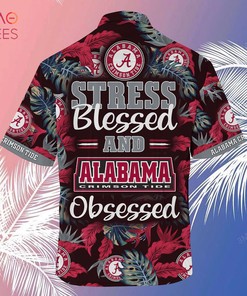 Alabama Crimson Tide Hawaiian Shirt & Shorts - Stress Blessed Obsessed for Fans