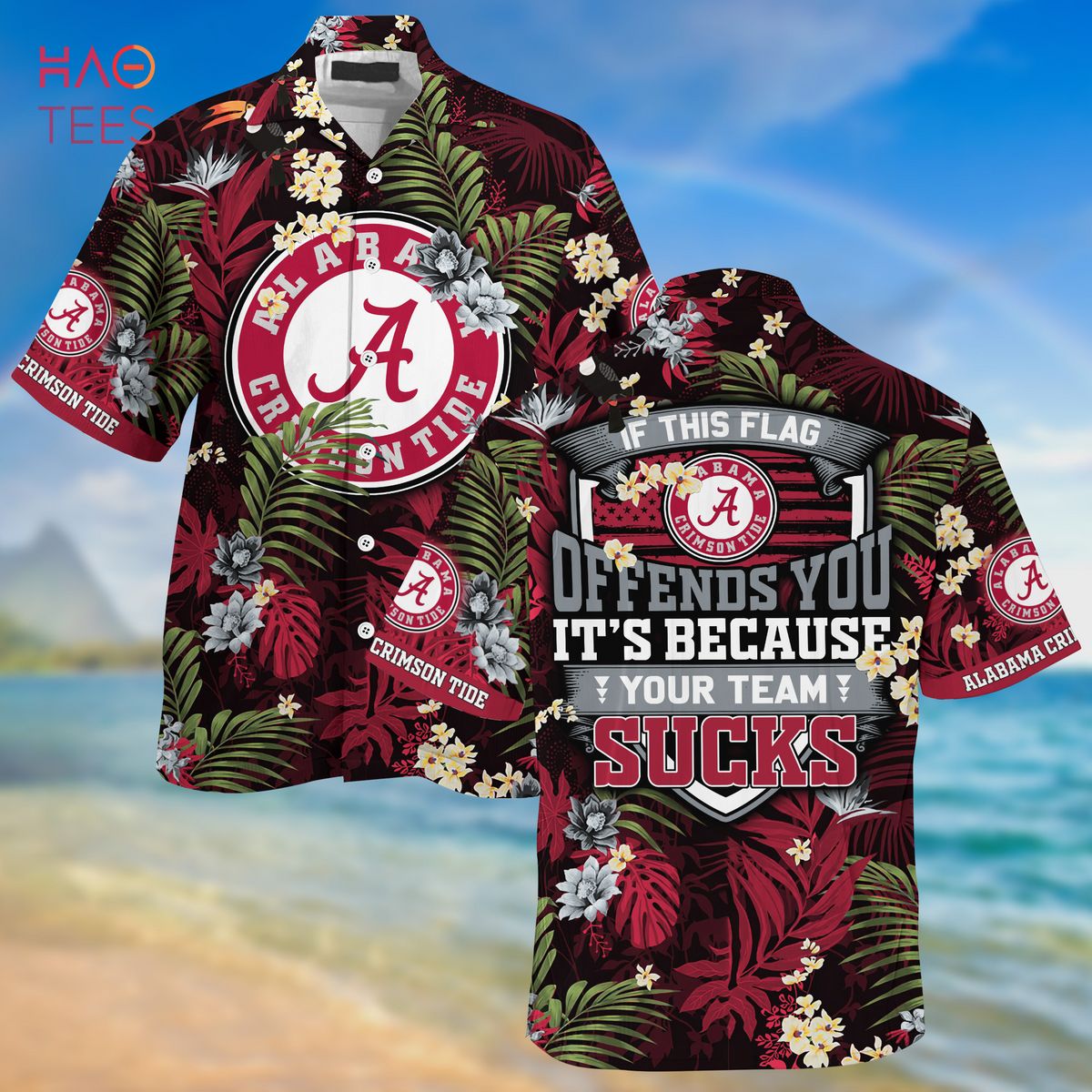 Alabama Crimson Tide Hawaiian Shirt & Shorts - Tropical Patterns for Fans.