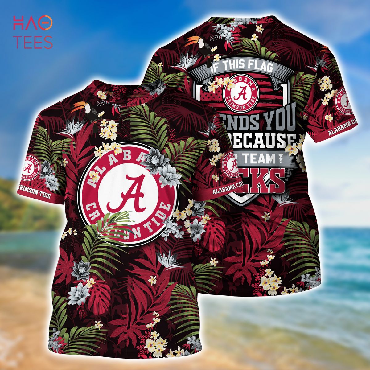 Alabama Crimson Tide Hawaiian Shirt & Shorts - Tropical Patterns for Fans.
