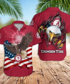 Alabama Crimson Tide Hawaiian Shirt with Colorful Leaves Design