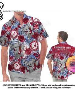 Alabama Crimson Tide Parrot Floral Tropical Aloha Hawaiian Shirt for Fans