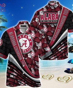 Alabama Crimson Tide Summer Hawaiian Shirt with Tropical Flower Pattern