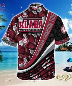 Alabama Crimson Tide Summer Hawaiian Shirt with Tropical Flower Pattern