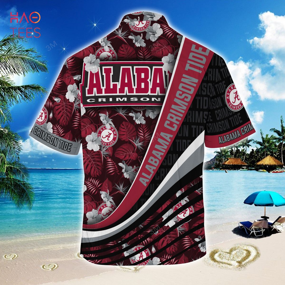 Alabama Crimson Tide Summer Hawaiian Shirt with Tropical Flower Pattern