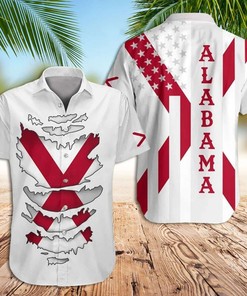 Alabama Hawaiian Shirt Honor Flag for State of Alabama with Tropical Flair