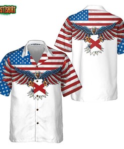 Alabama State and American Eagle Hawaiian Shirt - Patriotic and Trendy