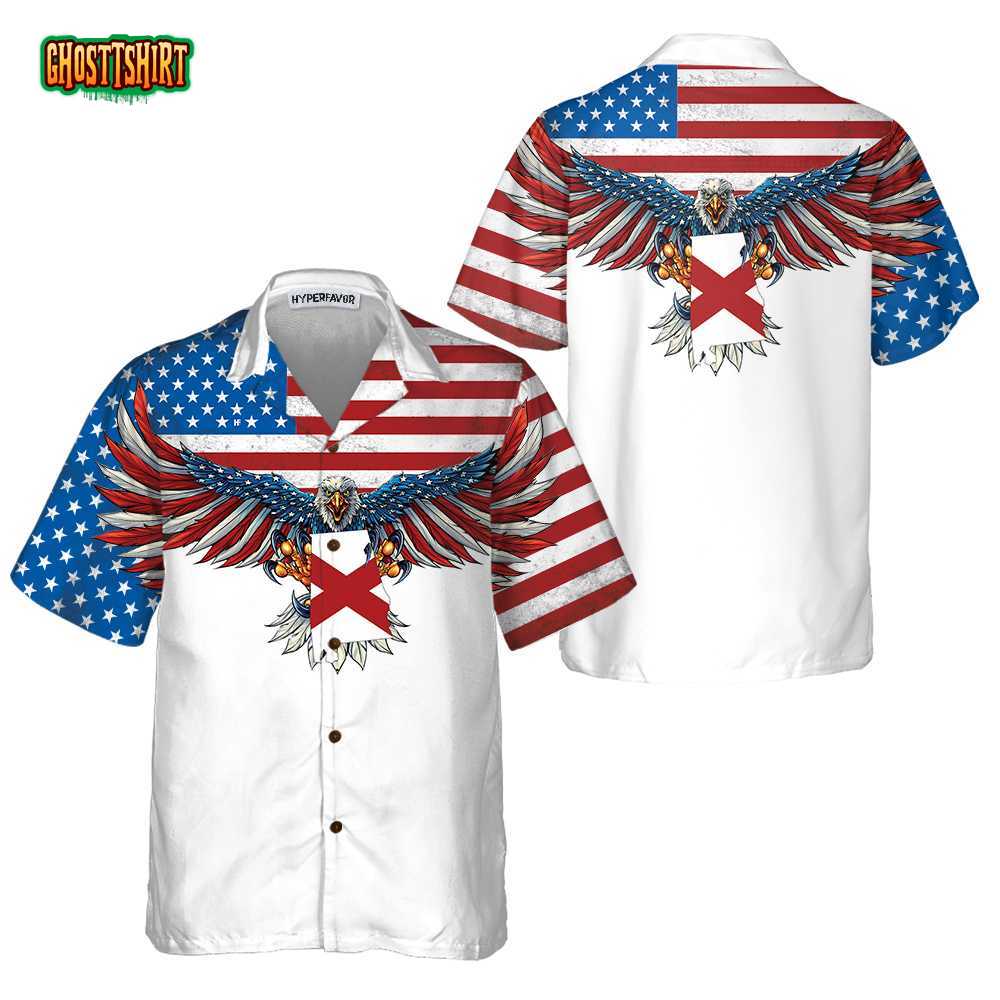 Alabama State and American Eagle Hawaiian Shirt - Patriotic and Trendy