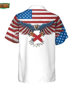 Alabama State and American Eagle Hawaiian Shirt - Patriotic and Trendy