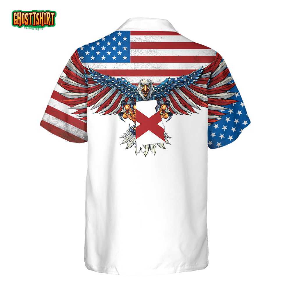 Alabama State and American Eagle Hawaiian Shirt - Patriotic and Trendy