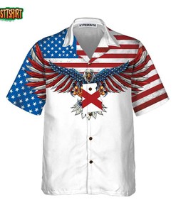 Alabama State and American Eagle Hawaiian Shirt - Patriotic and Trendy