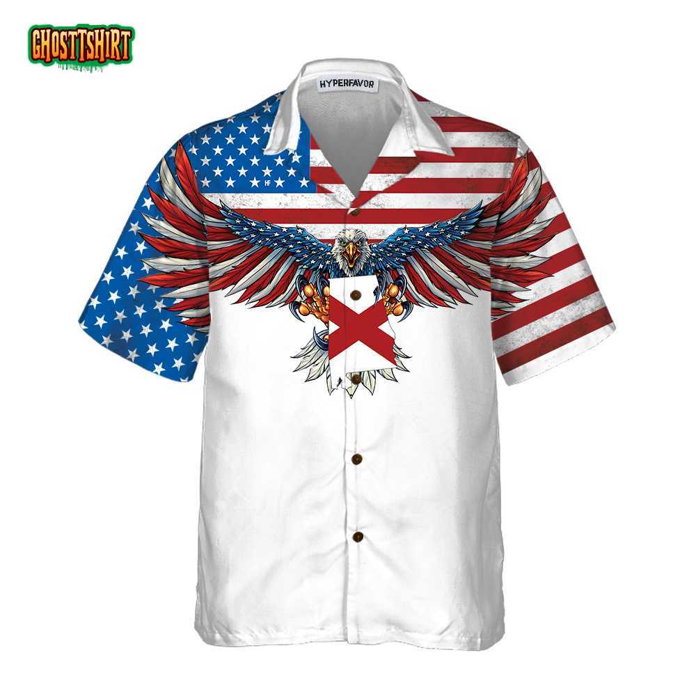 Alabama State and American Eagle Hawaiian Shirt - Patriotic and Trendy