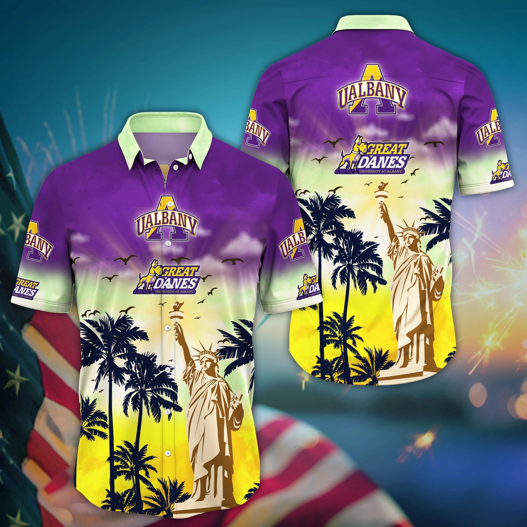 Albany Great Danes NCAA Flower Hawaii Shirt For Fans Ver 1