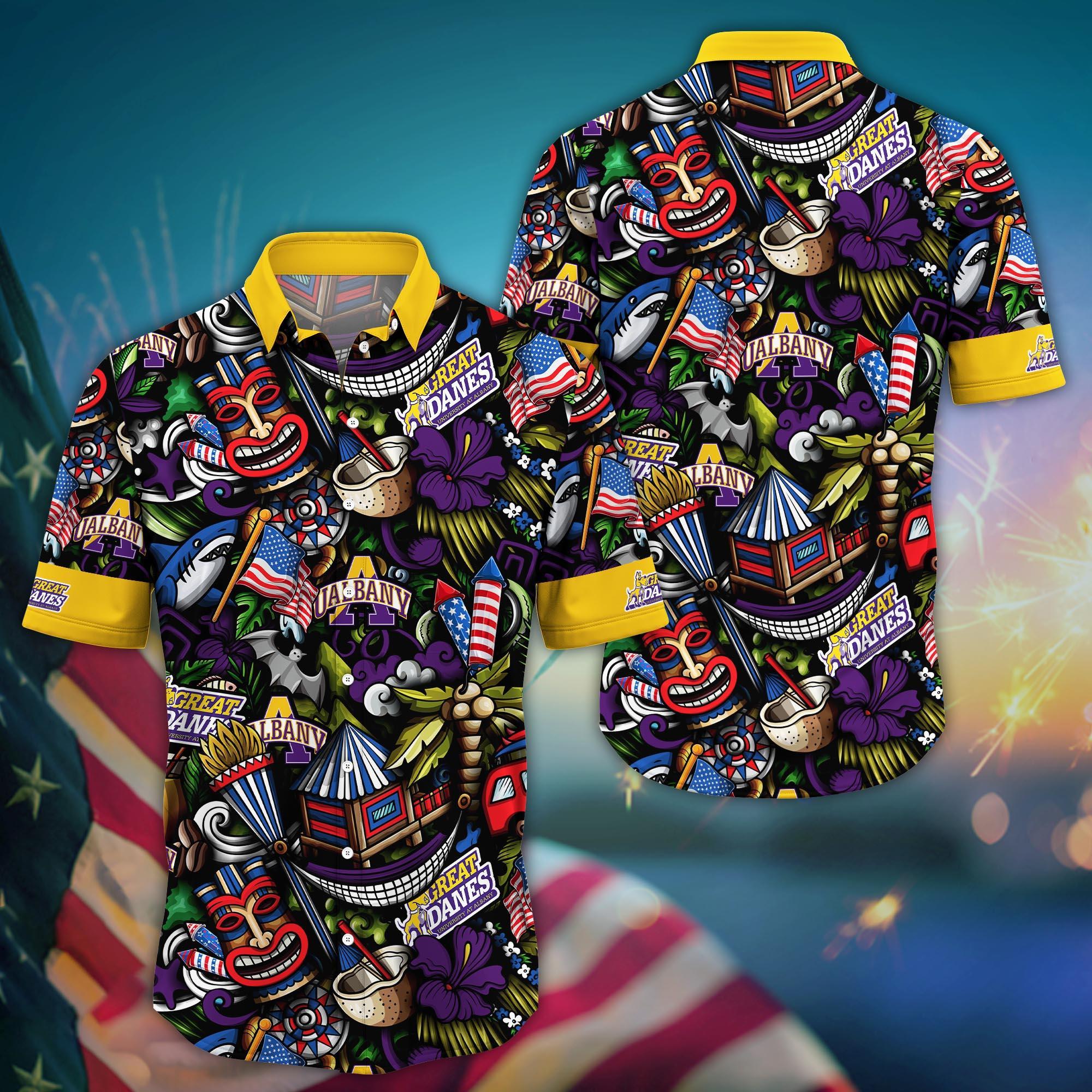 Albany Great Danes NCAA Flower Hawaii Shirt For Fans Ver 24