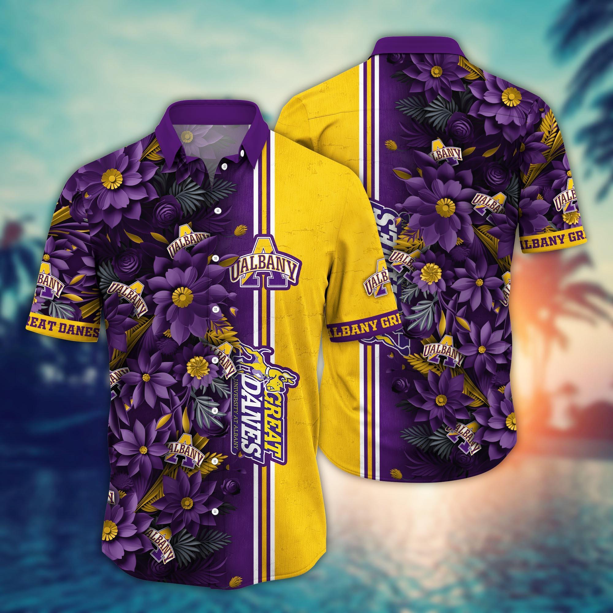 Albany Great Danes NCAA Flower Hawaii Shirt For Fans Ver 6