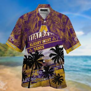 Albany Great Danes NCAA Palm Tree Pattern Hawaii Shirt For Sports Fans