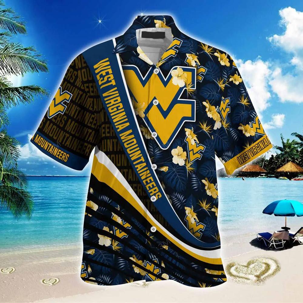All-Over Print Hawaiian Shirt for West Virginia Mountaineers Fans