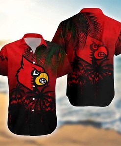 All-Over Print NCAA Louisville Cardinals Hawaiian Shirt with Coconut Trees