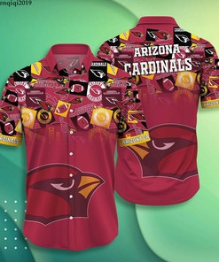Arizona Cardinals Men's Summer Button Down Hawaiian Shirt for Aloha Feel