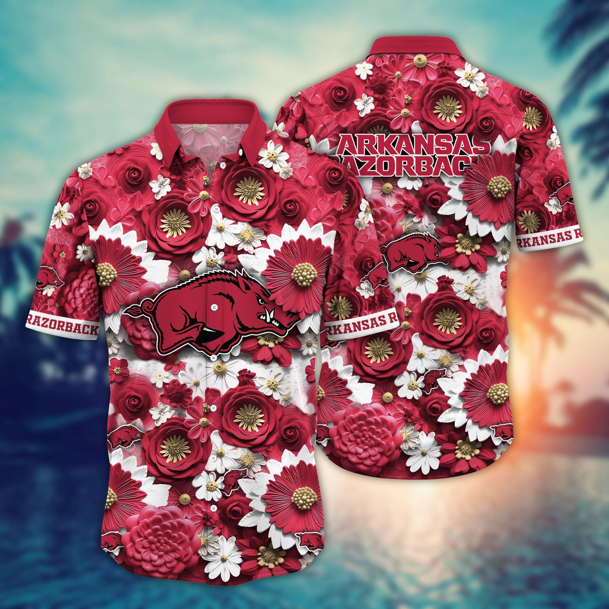 Arkansas Razorbacks NCAA Hawaiian Shirt for This Summer Customize Shirt Any Team