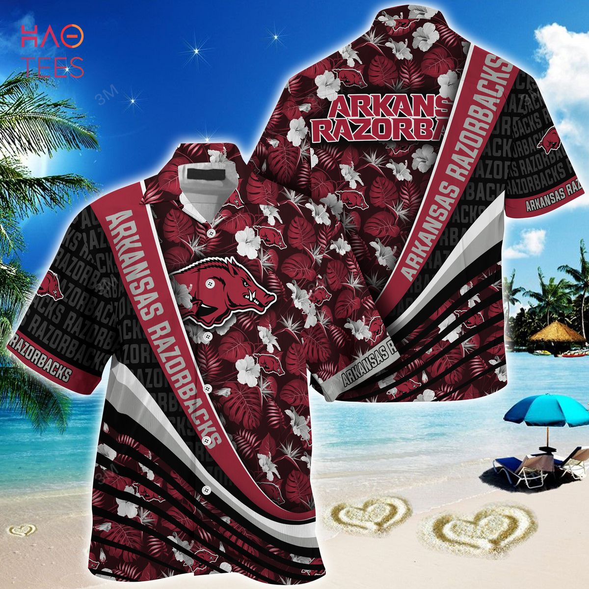 Arkansas Razorbacks Summer Hawaiian Shirt - Tropical Flower Pattern