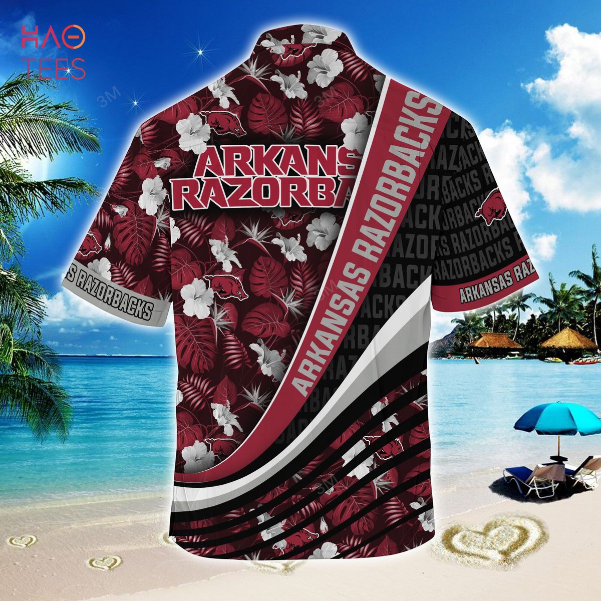 Arkansas Razorbacks Summer Hawaiian Shirt - Tropical Flower Pattern