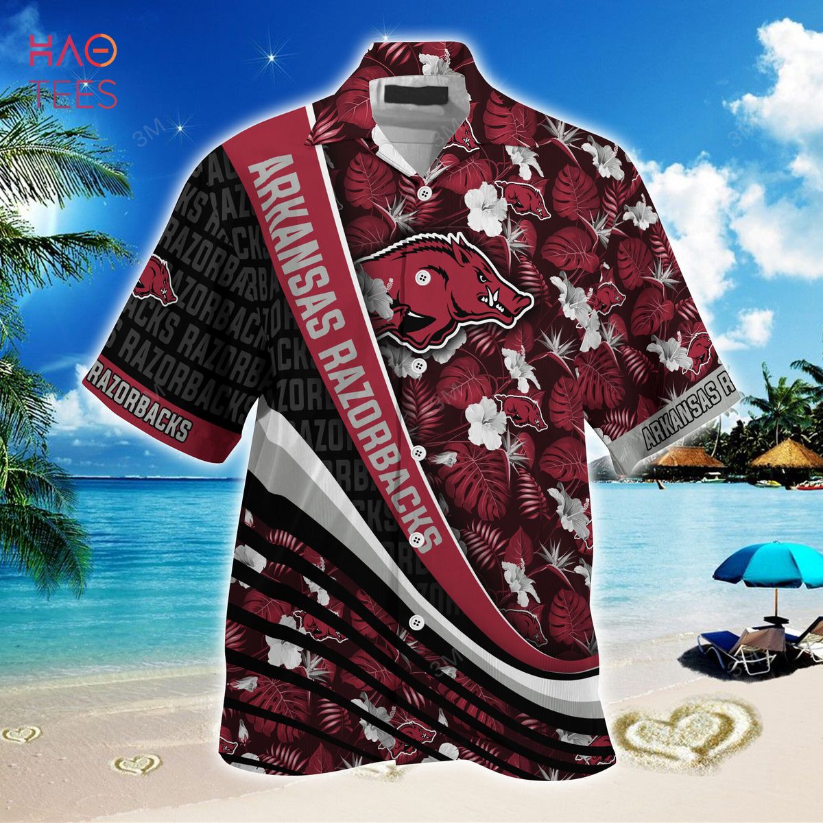 Arkansas Razorbacks Summer Hawaiian Shirt - Tropical Flower Pattern