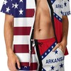 Arkansas State Flag Men's Regular Fit Hawaiian Shirt - Short Sleeve with Pocket