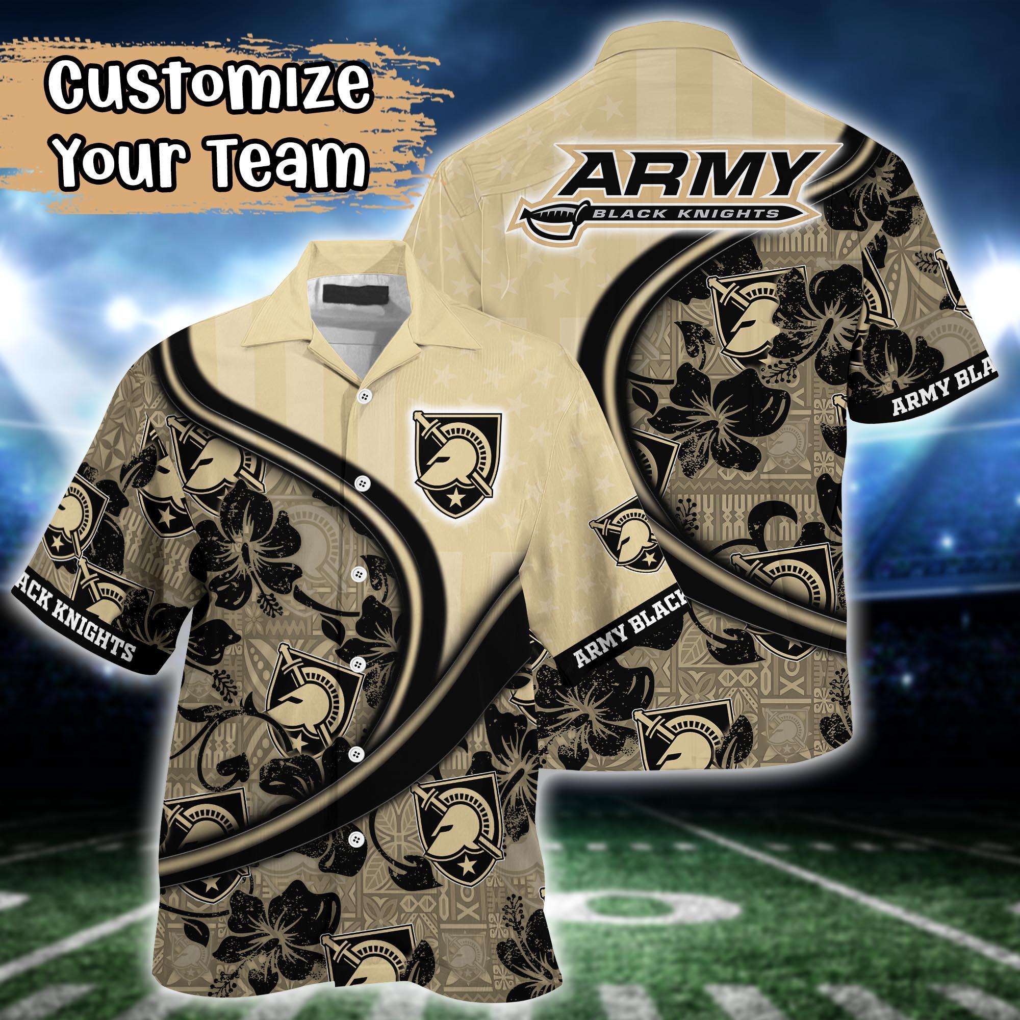 Army Black Knights NCAA US Flag Flower Hawaii Shirt For Fans