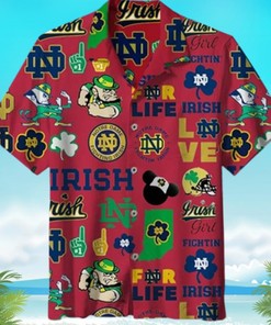 Autumn Snoopy Hawaii Shirt with Notre Dame Fighting Irish Theme