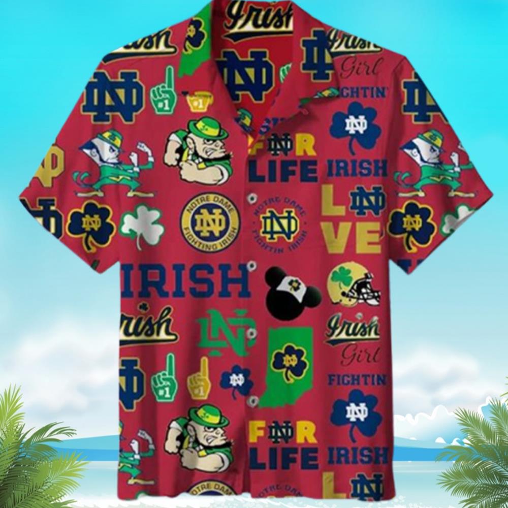 Autumn Snoopy Hawaii Shirt with Notre Dame Fighting Irish Theme