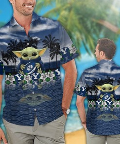 BYU Cougars Baby Yoda Hawaiian Shirt featuring The Peanuts Snoopy - Creative and Fun 