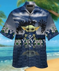 BYU Cougars Baby Yoda Hawaiian Shirt featuring The Peanuts Snoopy - Creative and Fun