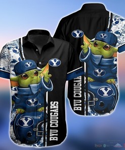 BYU Cougars Baby Yoda NCAA Hawaiian Shirt and Shorts Set for Men and Women