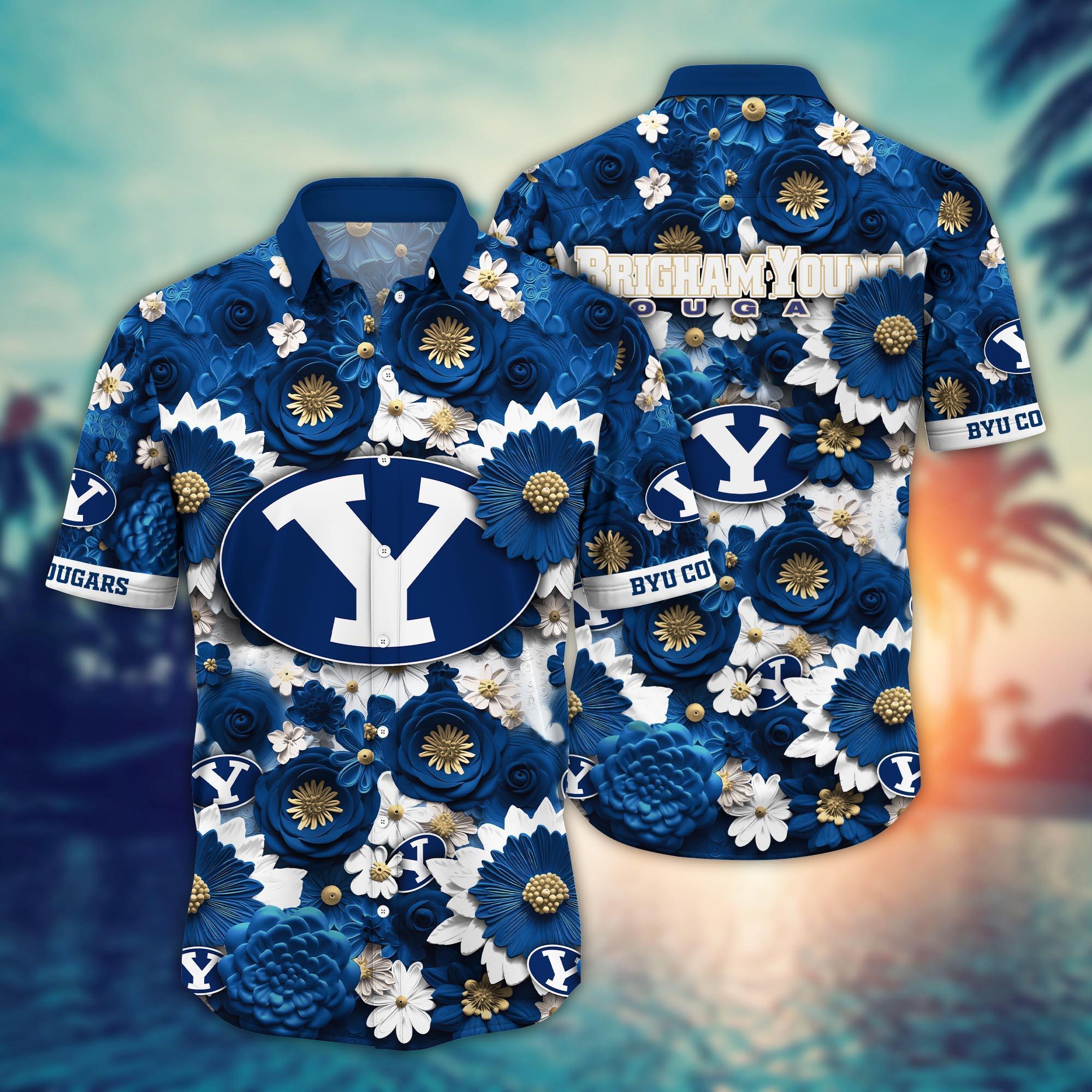 BYU Cougars NCAA Hawaiian Shirt for This Summer Customize Shirt Any Team