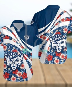 BYU Cougars NCAA Hibiscus Tropical Flower Hawaiian Shirt - On-Trend and Stylish 
