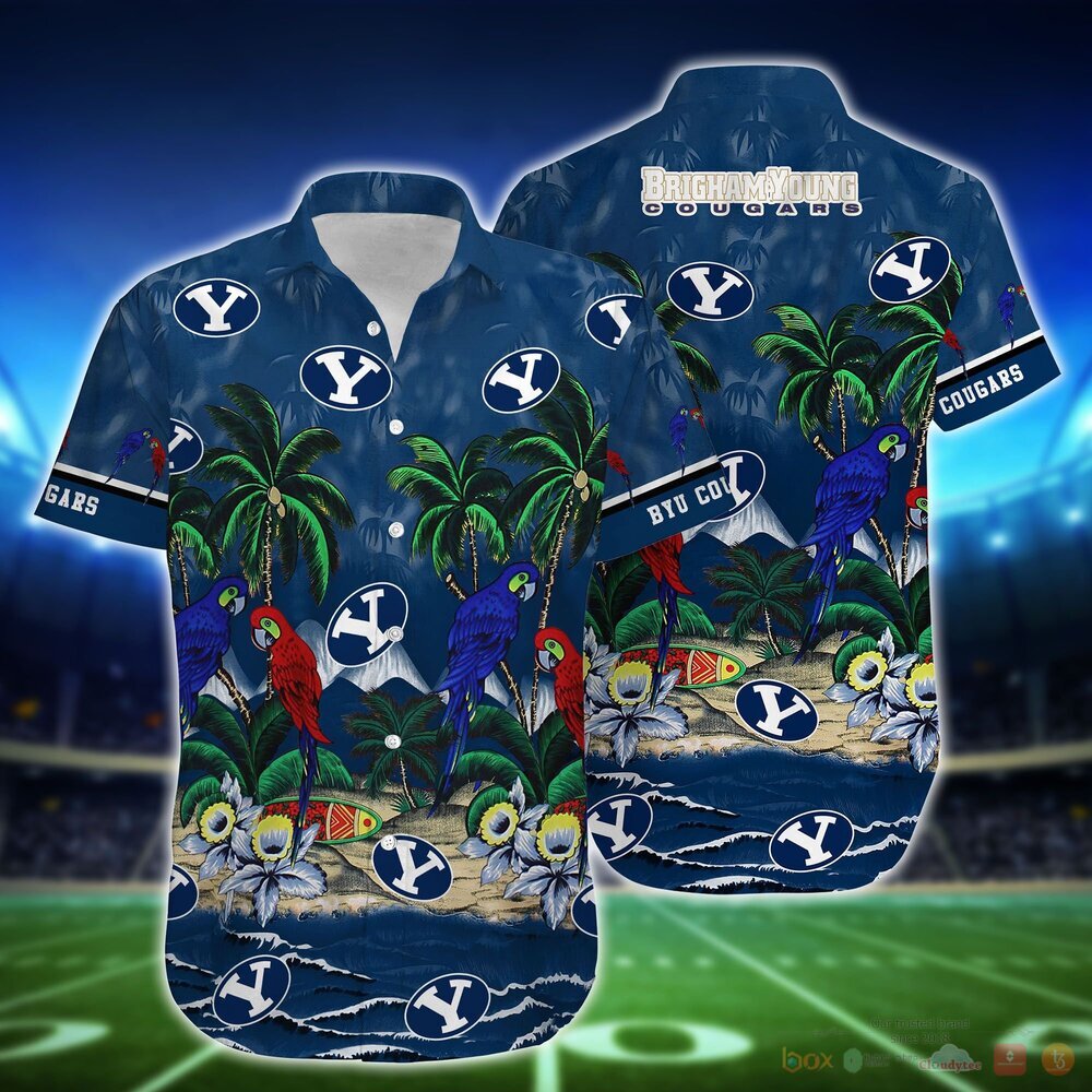 BYU Cougars Parrot Island NCAA Hawaiian Shirt and Shorts - Perfect for Sports Fans